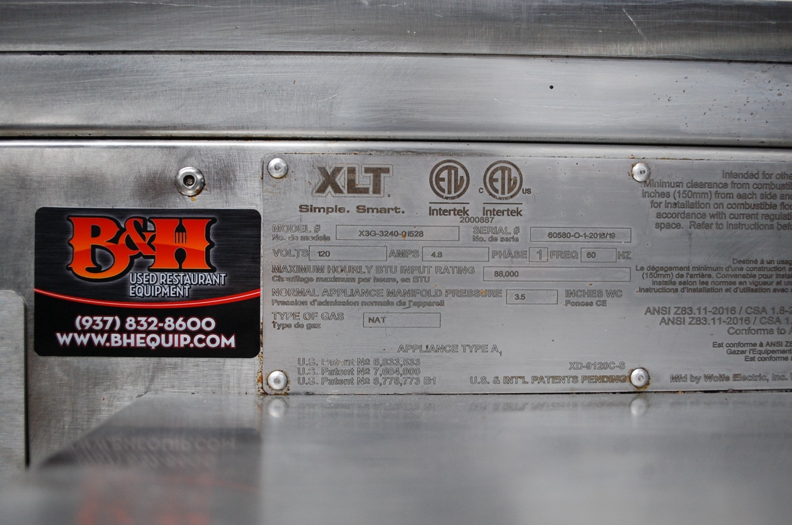 XLT X3G-3240 Natural Gas Double Stack Deck 32″ Conveyor Pizza Oven