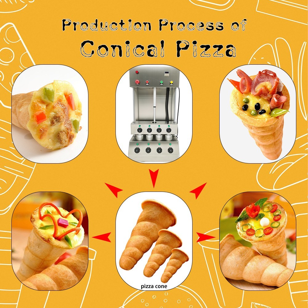 Screw Shape Ice Cream Cone Forming Maker 110V Stainless Steel Pizza Cone Machine