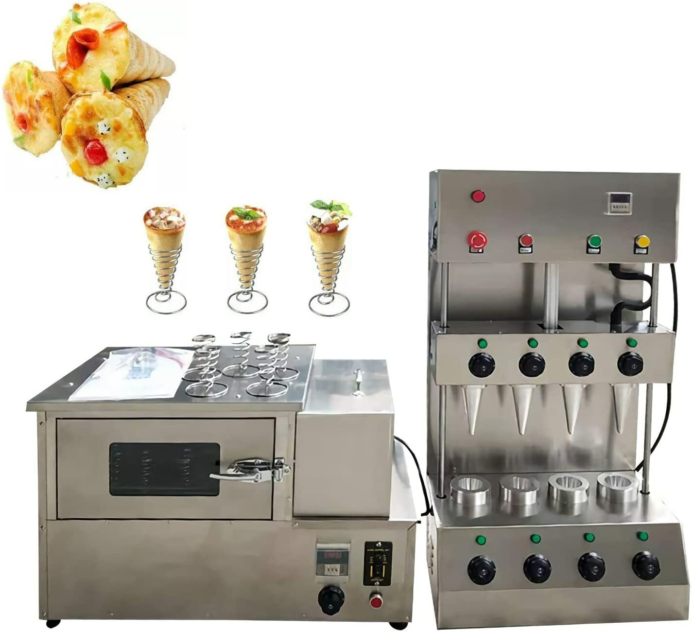 Commercial 4 Heads Pizza Cone Forming Machine 110V Cone Pizza Maker with Oven