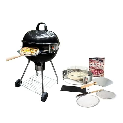 PC7001 PizzaQue Outdoor Pizza Oven Kettle Grill Conversion Kit, Silver, Deluxe