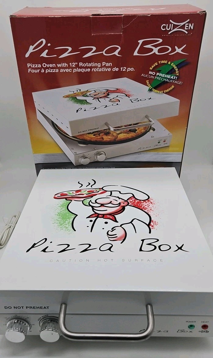 Cuizen Pizza Box Countertop Pizza Oven w/ 12″ Rotating Pan PIZ-4012 – Tested