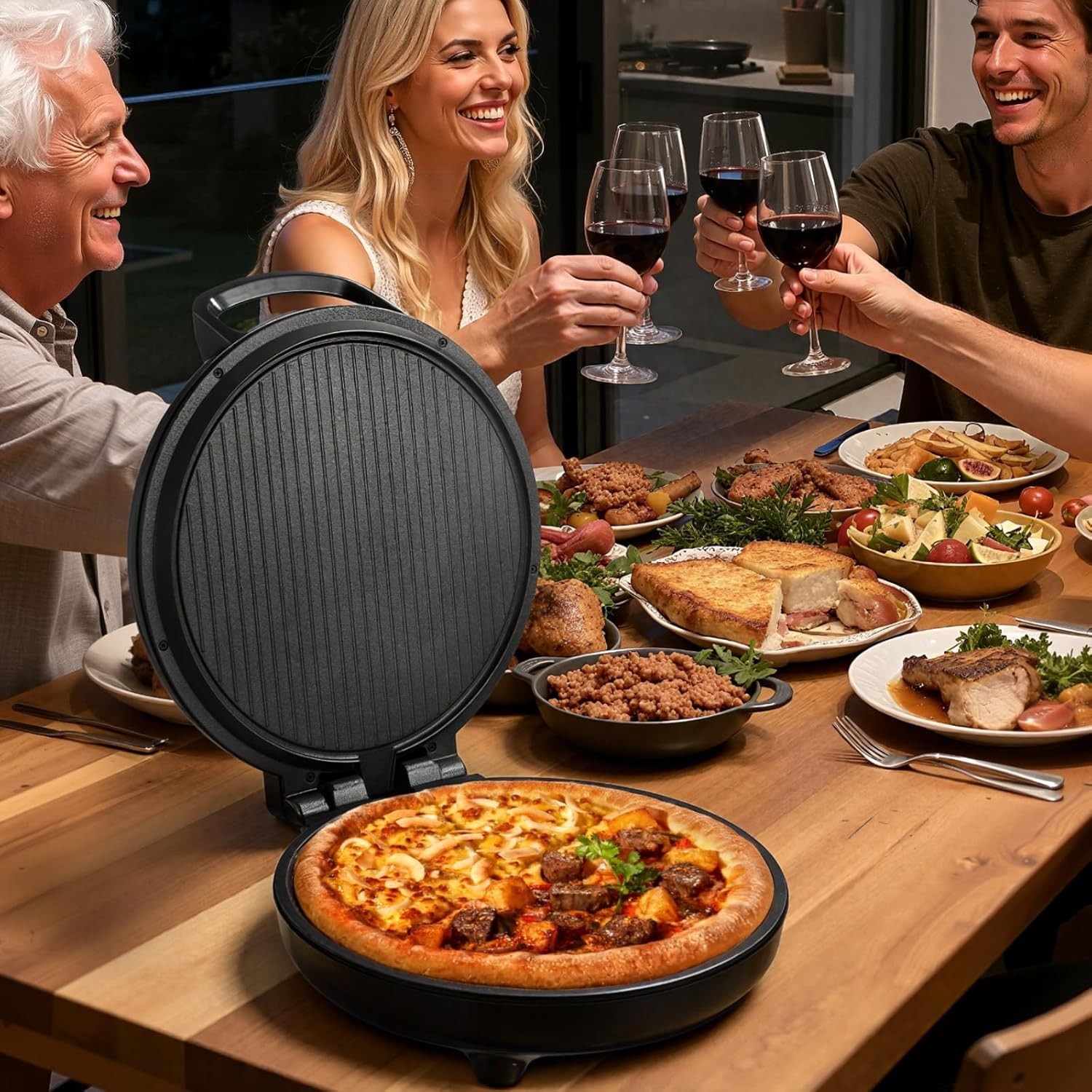 Bake and Grill with 1200W Electric Pizza Maker – Versatile and Easy to Use