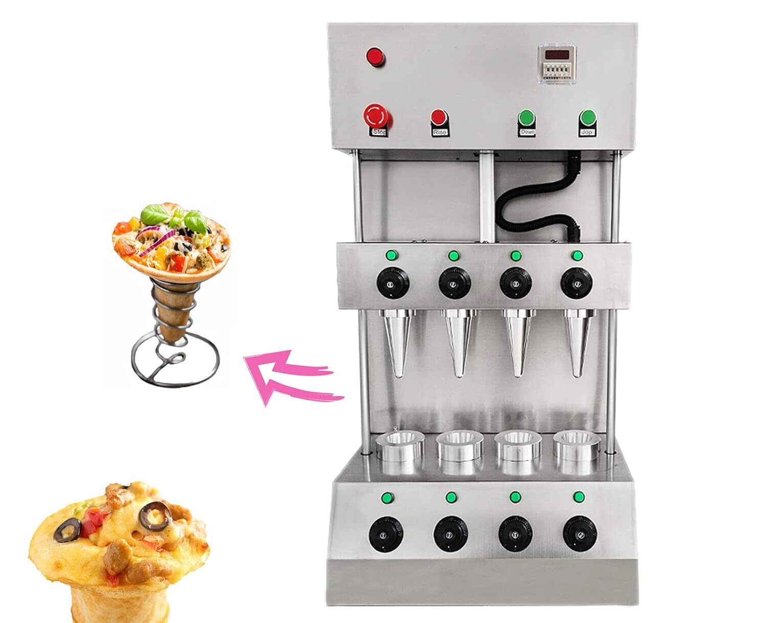 4 Heads Electric Cone Pizza Making Machine Pizza Ice Cream Cone Forming Machine