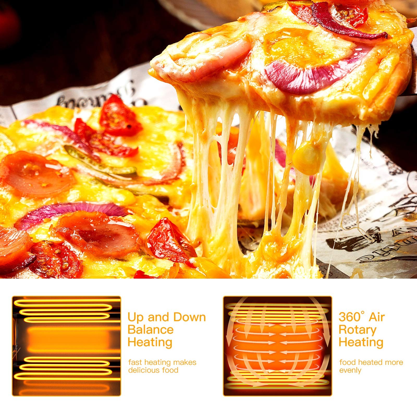 Giantex Electric Pizza Oven Indoor Stainless Countertop Pizza Maker Timer