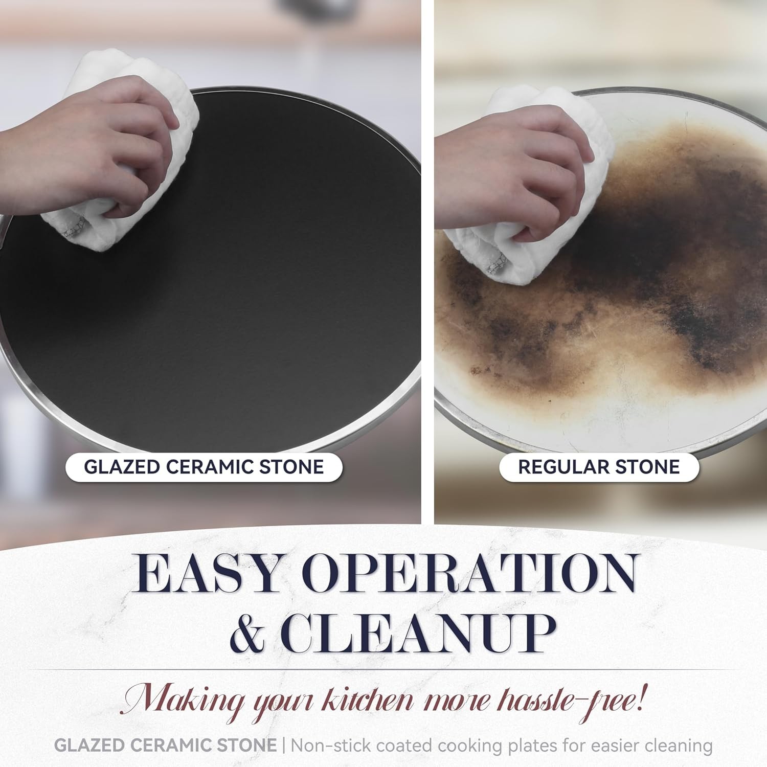 Gourmet Indoor Pizza Oven: 12” Glazed Ceramic Stone Oven, Portable Design