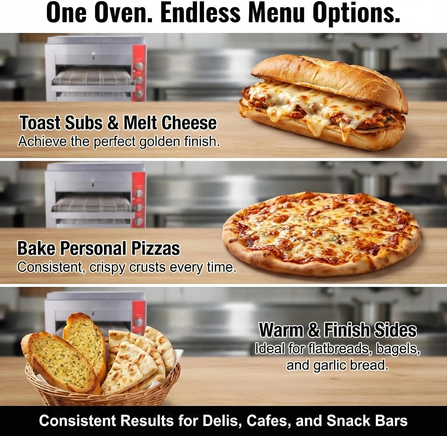 10.5″ Commercial Conveyor Pizza Oven, 1700W 120V Countertop Electric Oven with 1
