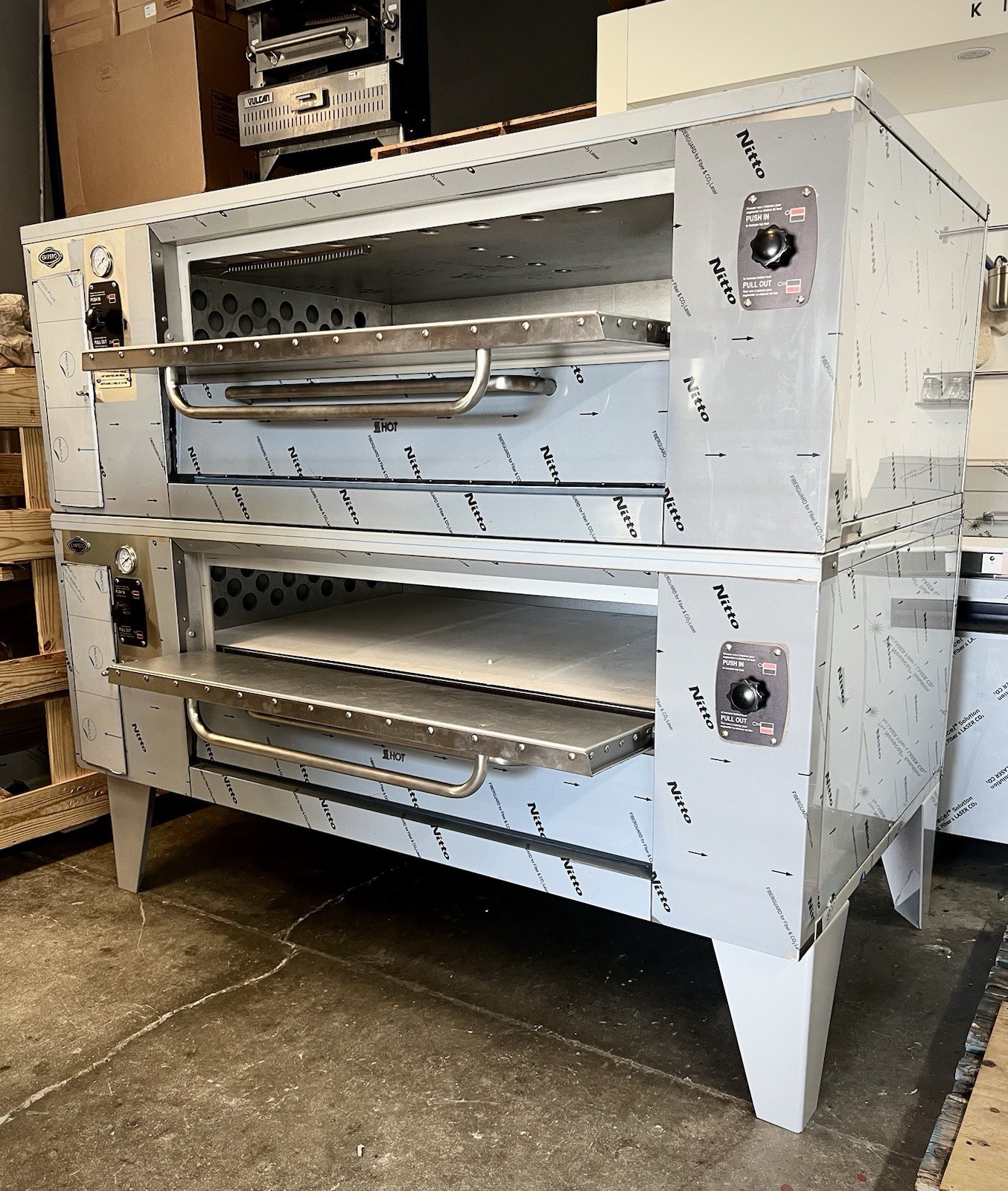 Empero Kosova Bakers Perfect Double Deck Natural Gas Pizza Ovens Brand New