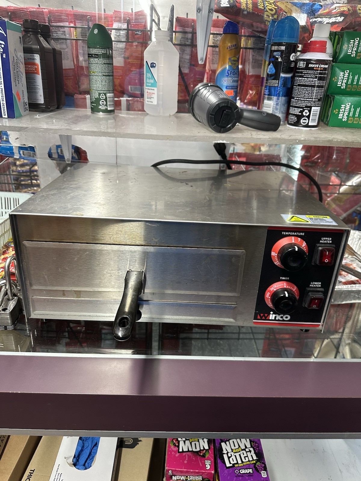 Winco Commercial Countertop Pizza Oven EPO-1 120V 1500W Dual Heater Stainless