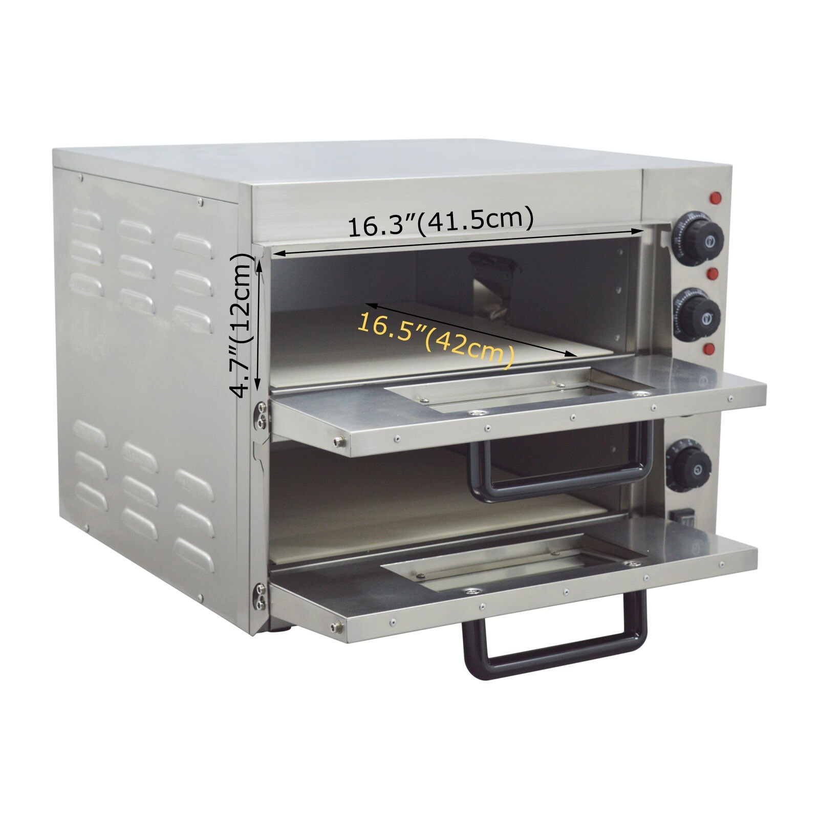 Double Decker Electric Pizza Oven Commercial Roast Chicken Bread Making 220V
