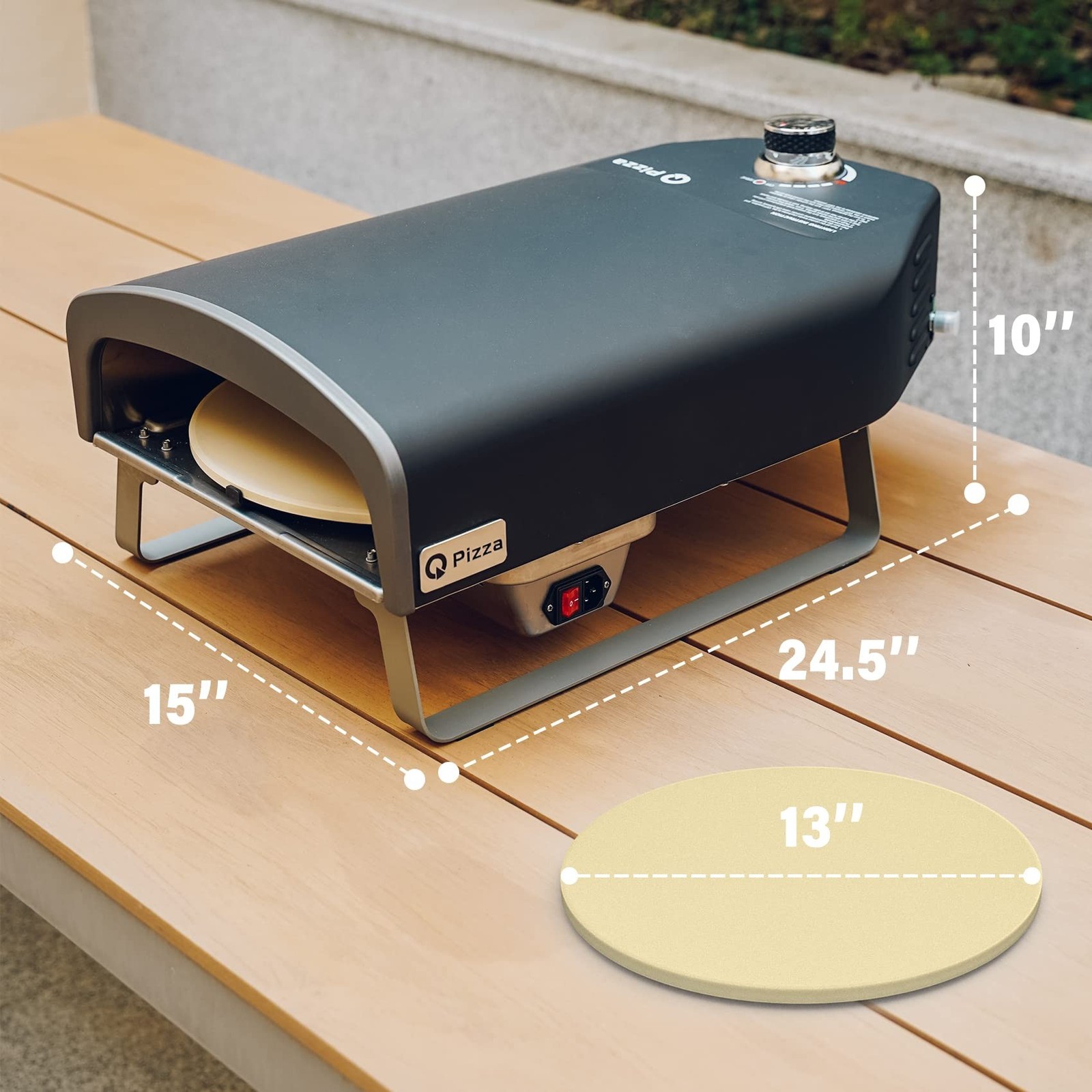 Q Pizza Gas Pizza Oven Portable Propane Pizza Oven with Automatic Rotating St…