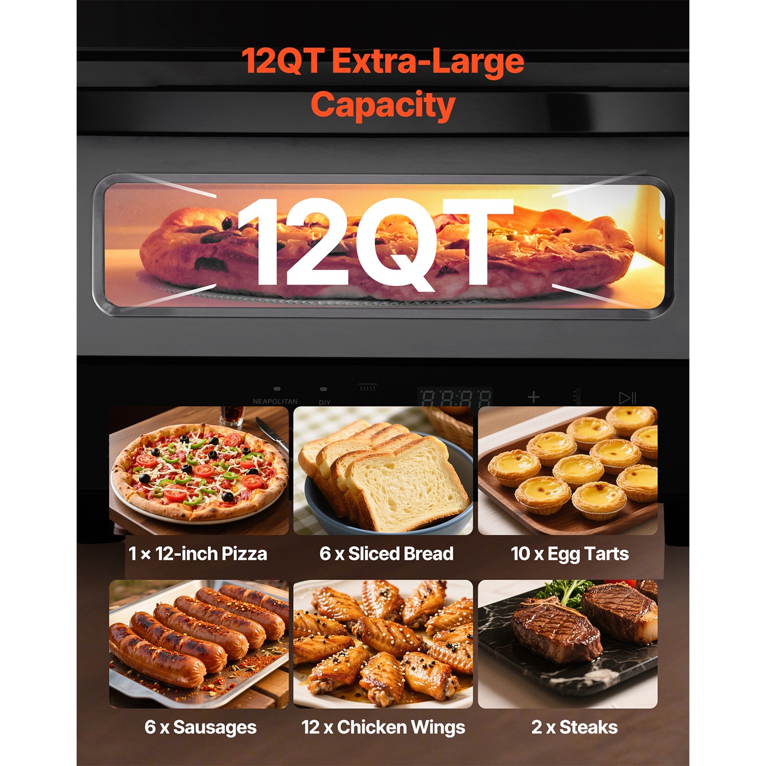 Uimoso 12-Inch Electric Pizza Oven with Stone, 750℉ Max Temperature Pizza Cooker