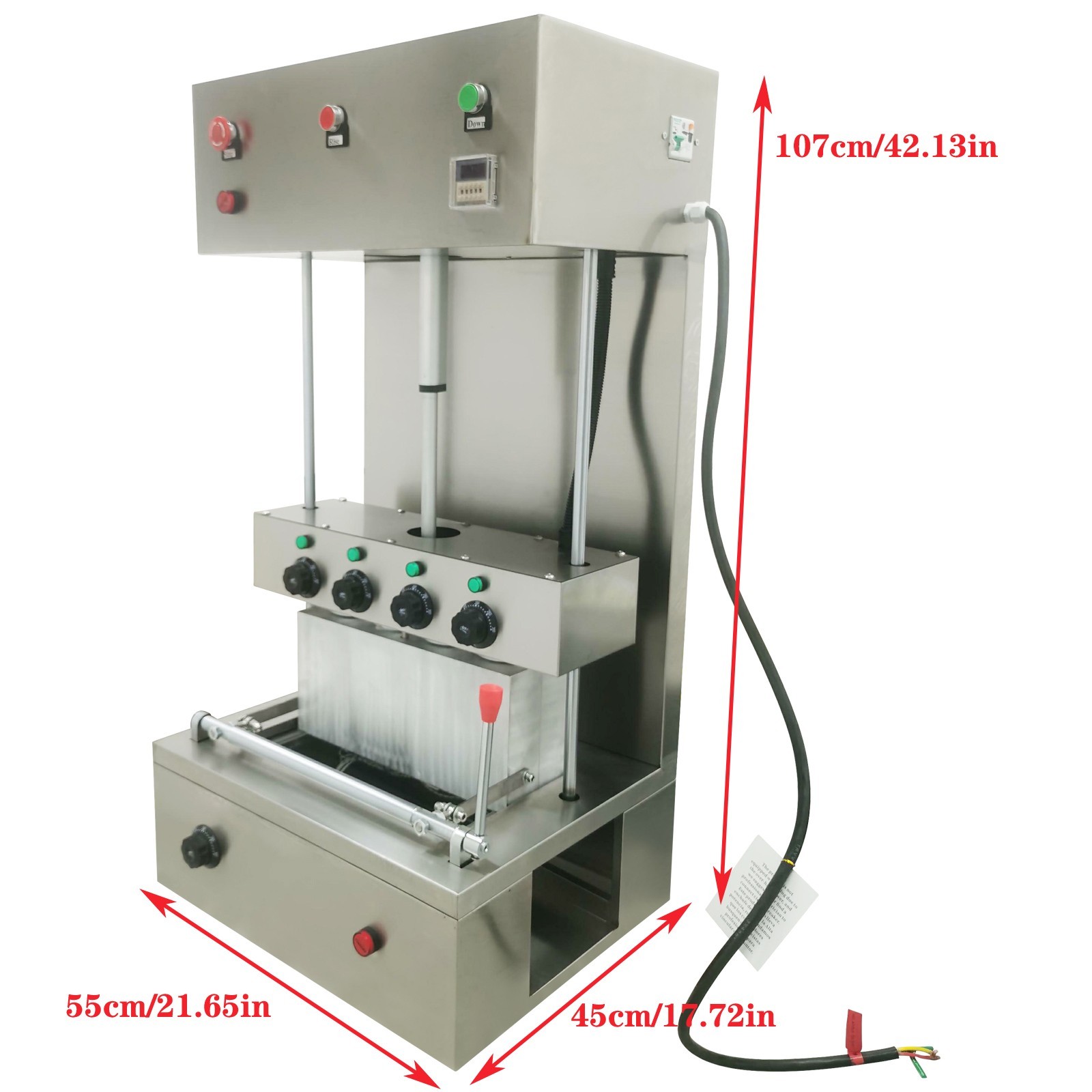 110V Pizza Cone Forming Maker Spiral Shape Auto Pizza Cone Molder with 4 Dies