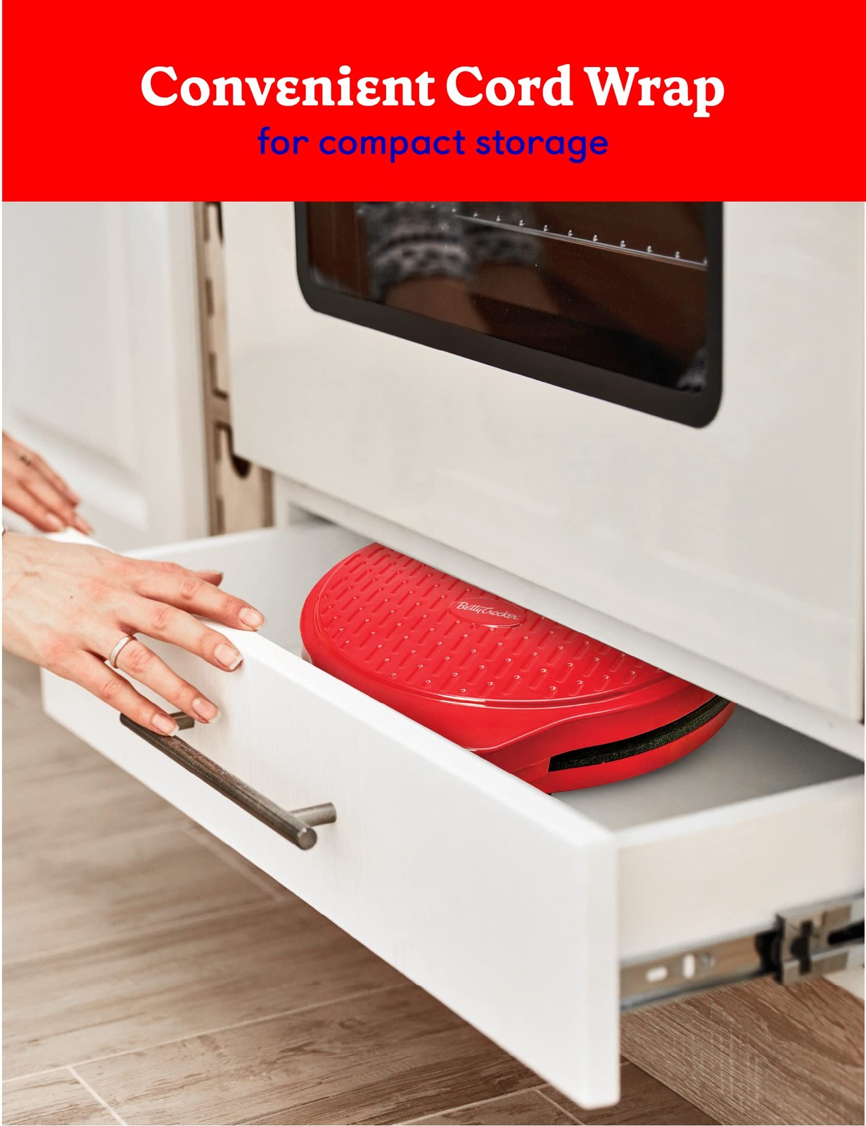 Betty Crocker BC-2958CR 1440W Countertop Pizza Maker Machine for Home