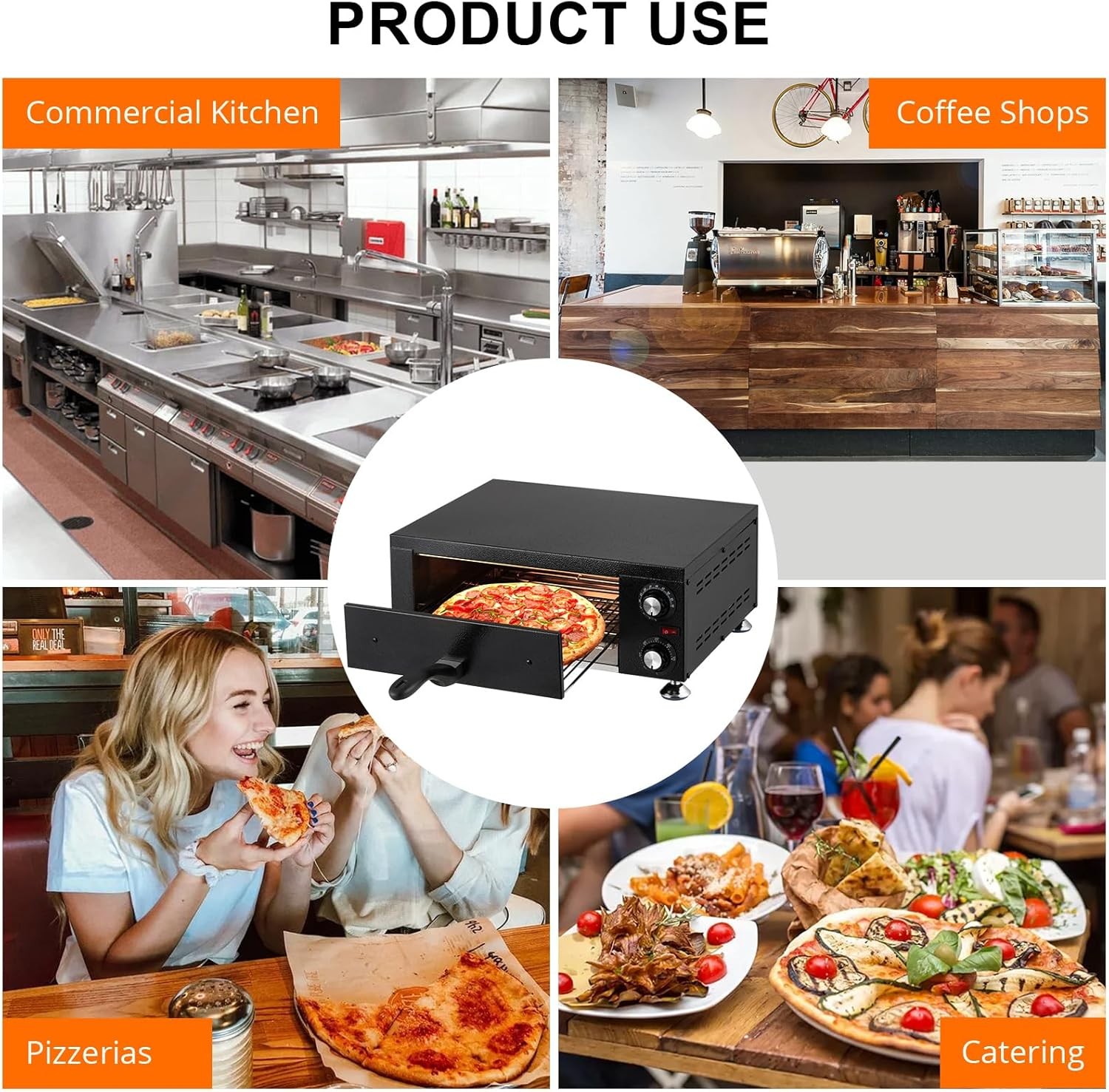 Countertop Electric Pizza Oven for Indoor,12″ Single Deck Commercial Pizza Maker