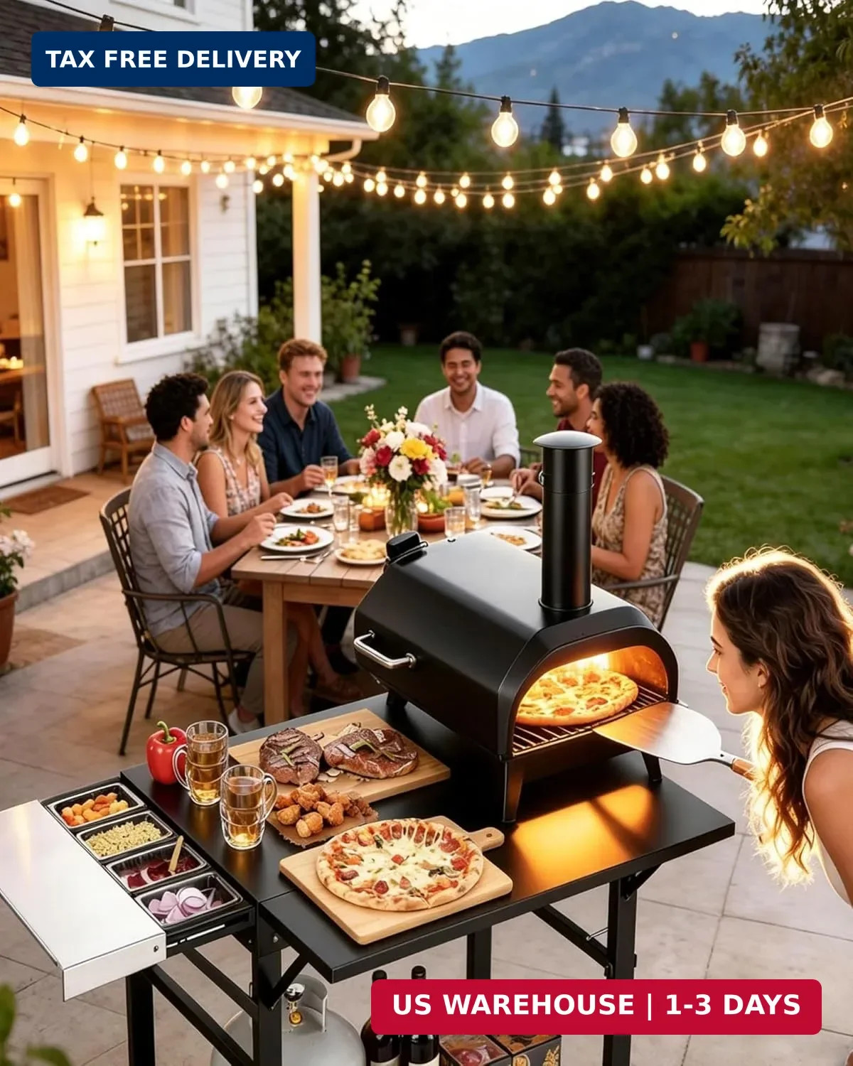 Pizza Oven Table, Grill Table for Ninja Pizza Oven, Pizza Oven Cart Fits Blackst