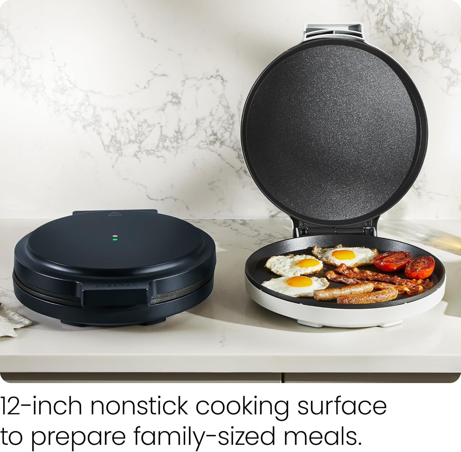 Stylish Countertop Electric Pizza Oven with Indicator Lights & Digital Cookbook