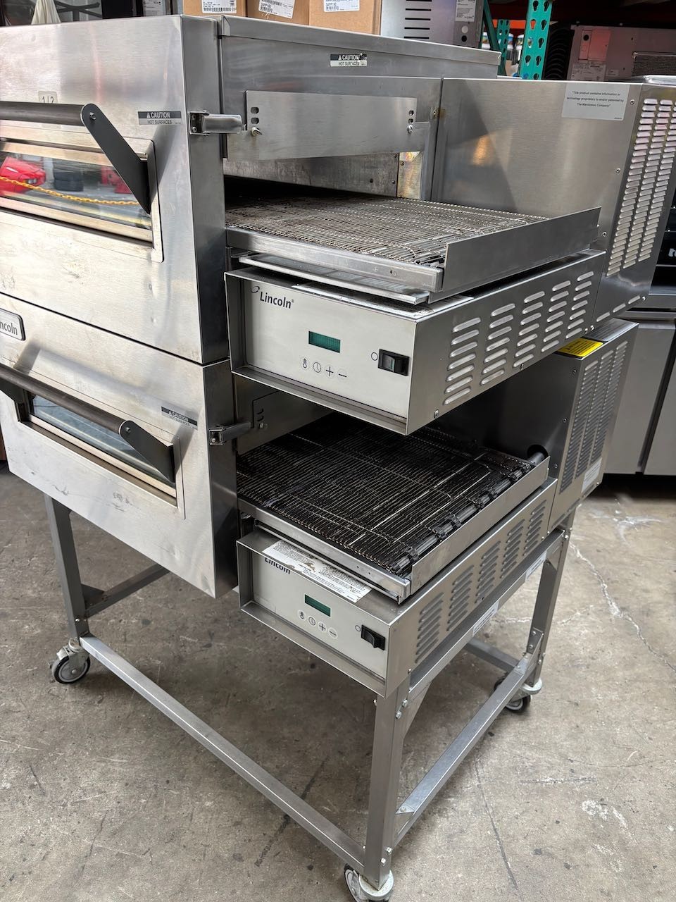 Lincoln Impinger 1116 Pizza 18″ Conveyor Belt Oven Nat Gas 2023 On Mobile Stand