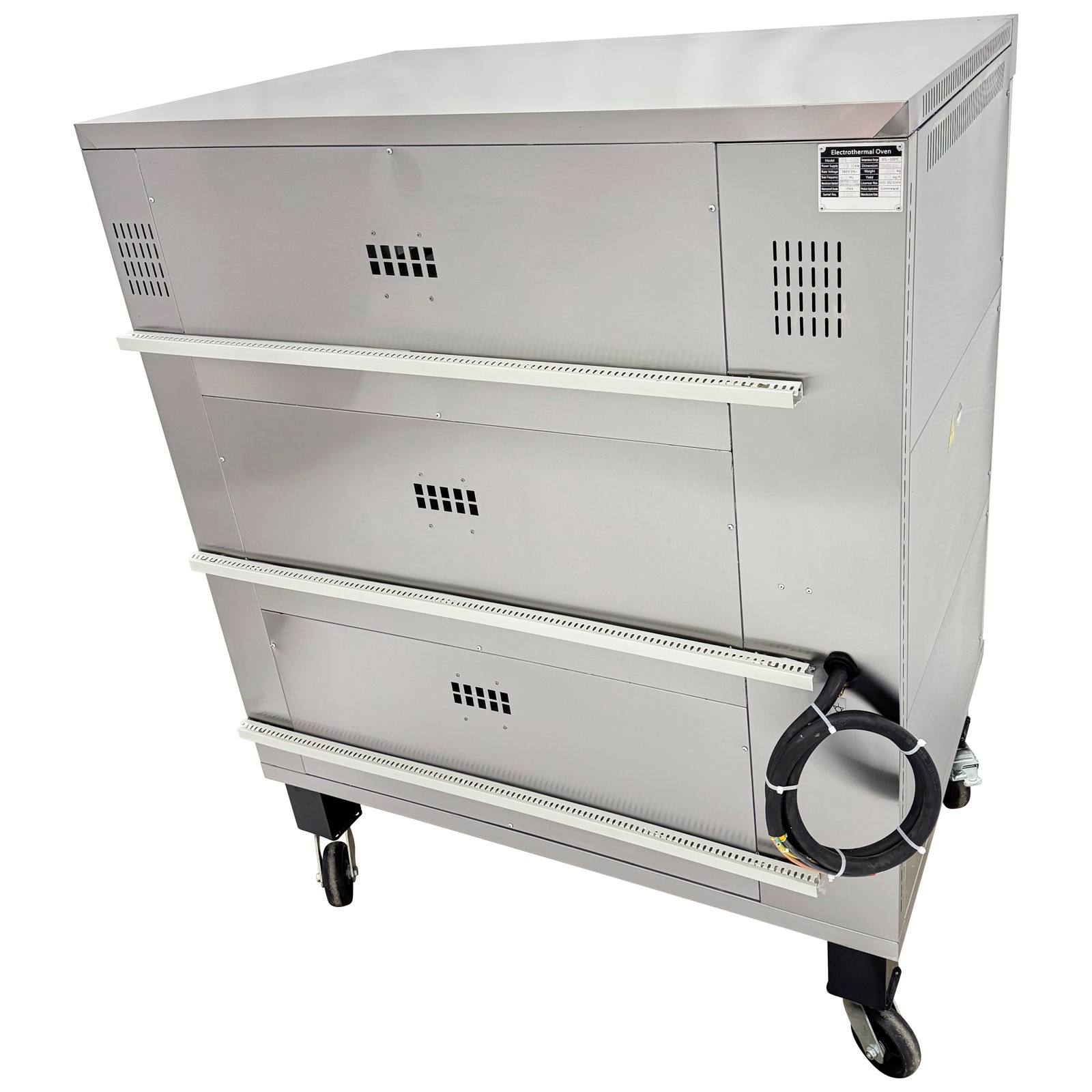 220V 3 Layers Commercial Electric Pizza Oven 3PH Movable Smart Pizza Oven