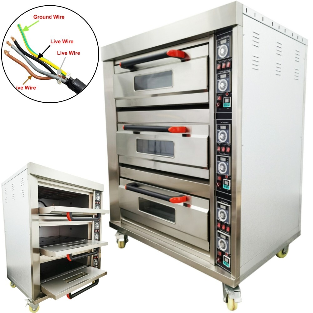 220V 19.8KW Commercial Bread Oven Electric Oven Three Layers High Power Oven