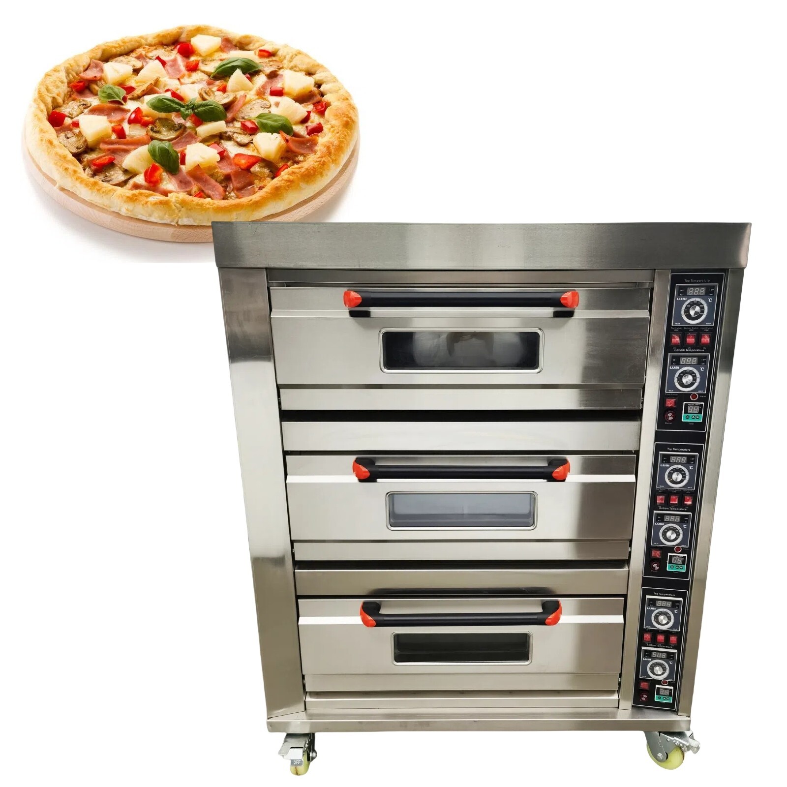 3-layers Electric Oven Pizza Turkey Bread Pie Meat Commercial Baking Oven 220V