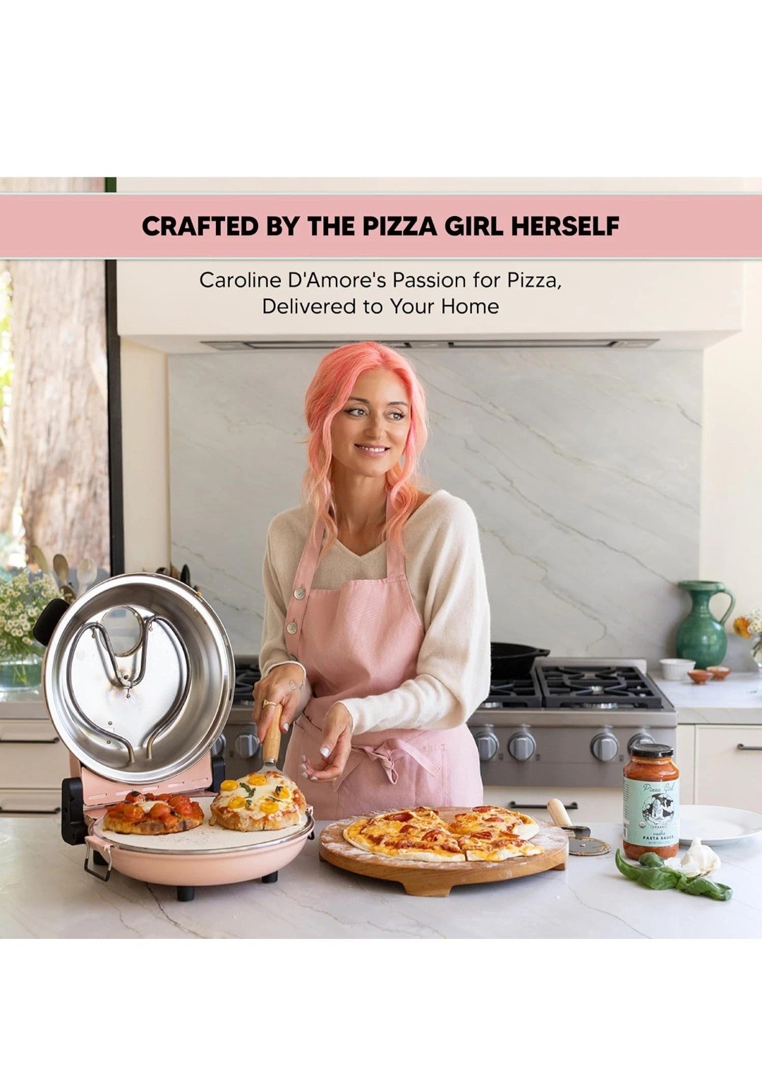 Crispy Crust Pizza Oven by (Cream) Electric Pizza Oven Indoor Portable, 12 In