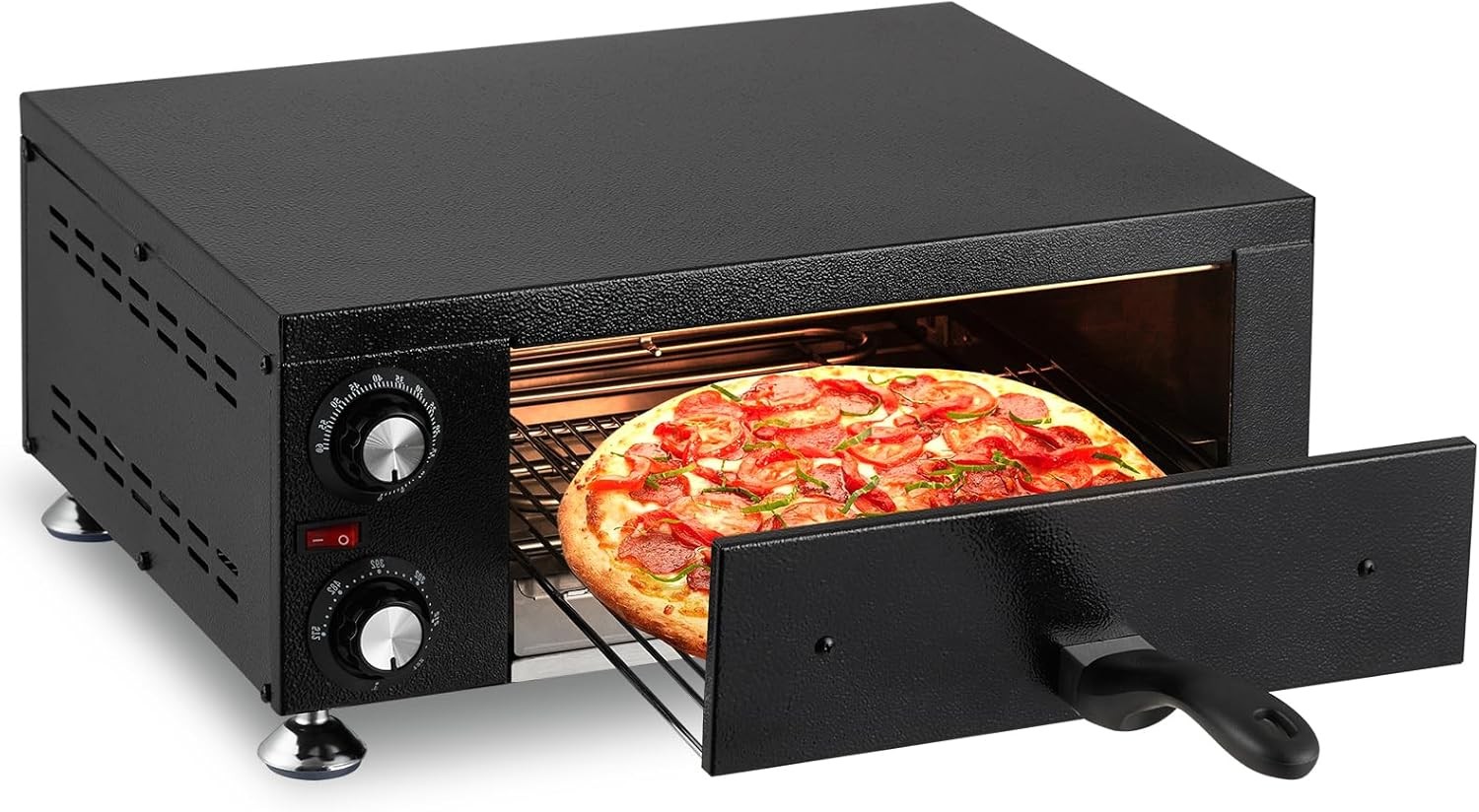 Countertop Electric Pizza Oven for Indoor,12″ Single Deck Commercial Pizza Maker