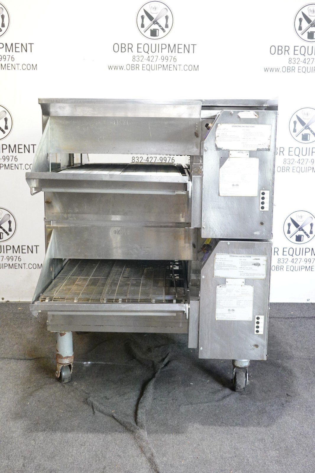 MIDDLEBY MARSHALL DOUBLE STACK PROPANE GAS PIZZA OVEN MODEL PS636G (R TO L)