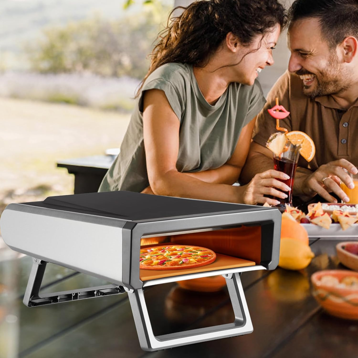 Pizza Oven with 12″ Pizza Barbecue Oven – Portable Pizza Oven, Gas Pizza Oven wi