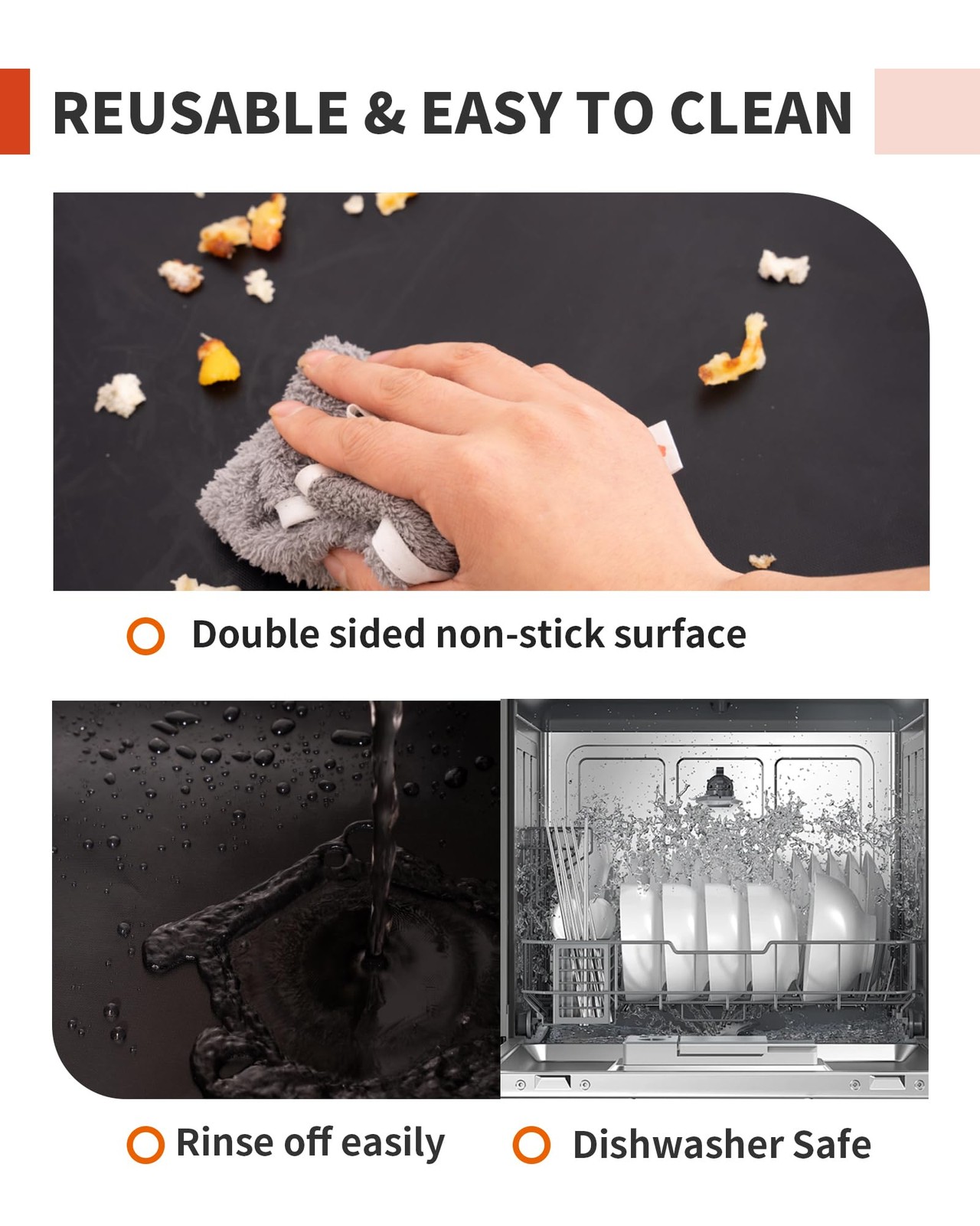 3 Pack Oven Liners for Bottom of Oven, 17×25″ Large 3 17”x25”, Black