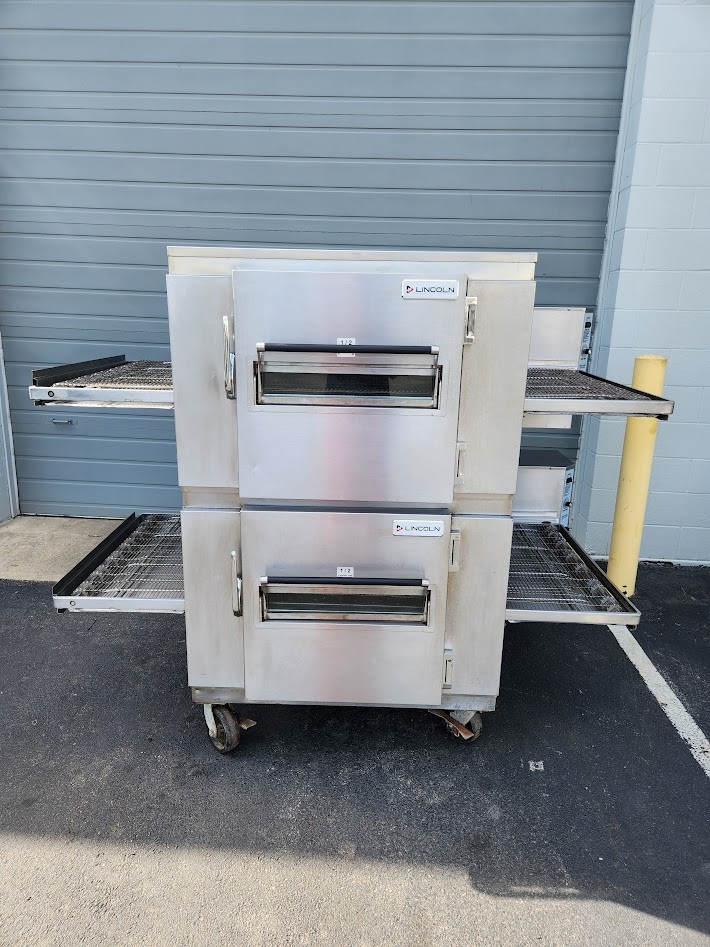 Lincoln Impinger 1450 Double Deck Gas Fired Conveyor Pizza Oven 32″