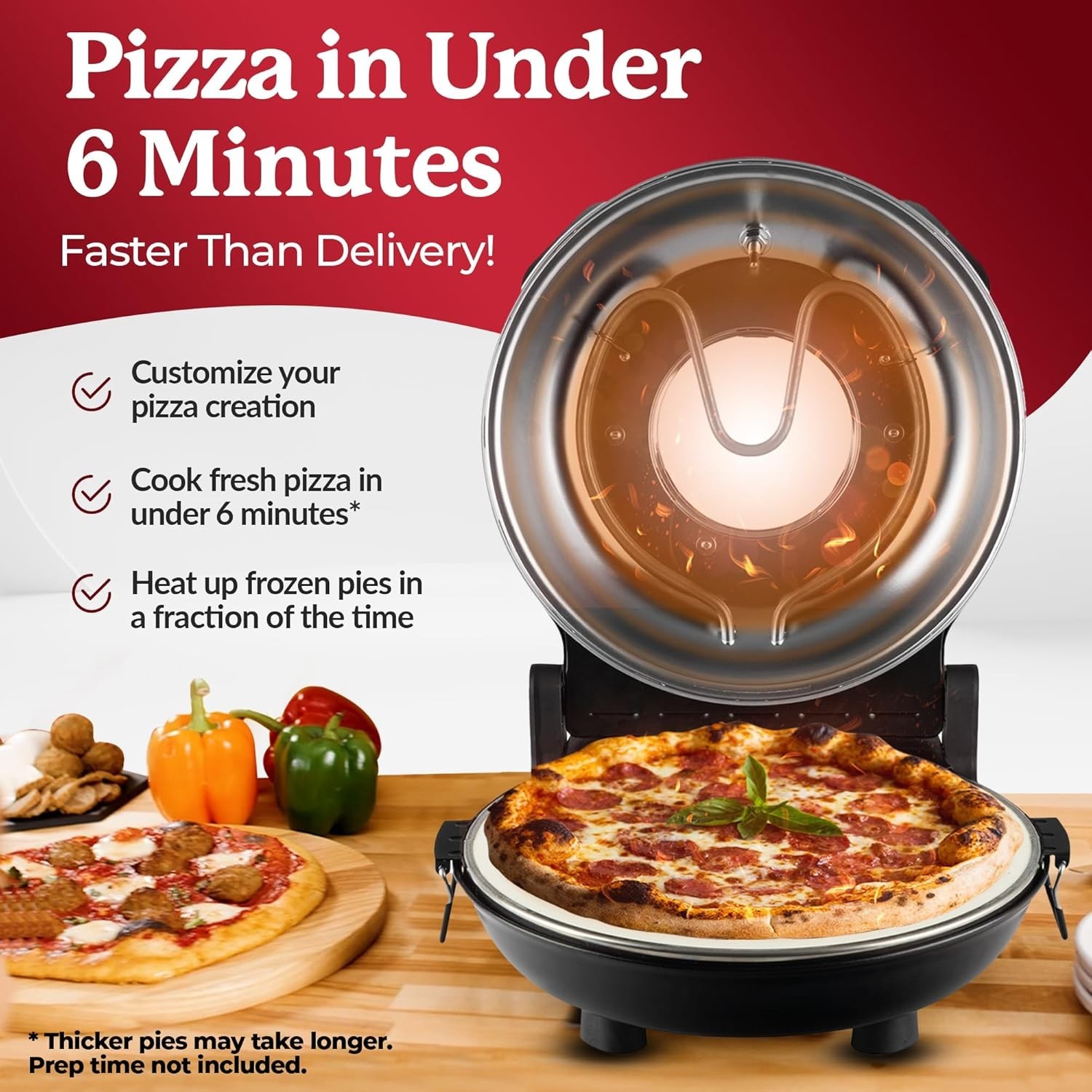 Compact 12” Pizza Maker with Dual Heat Control – Ultimate Pizza Experience