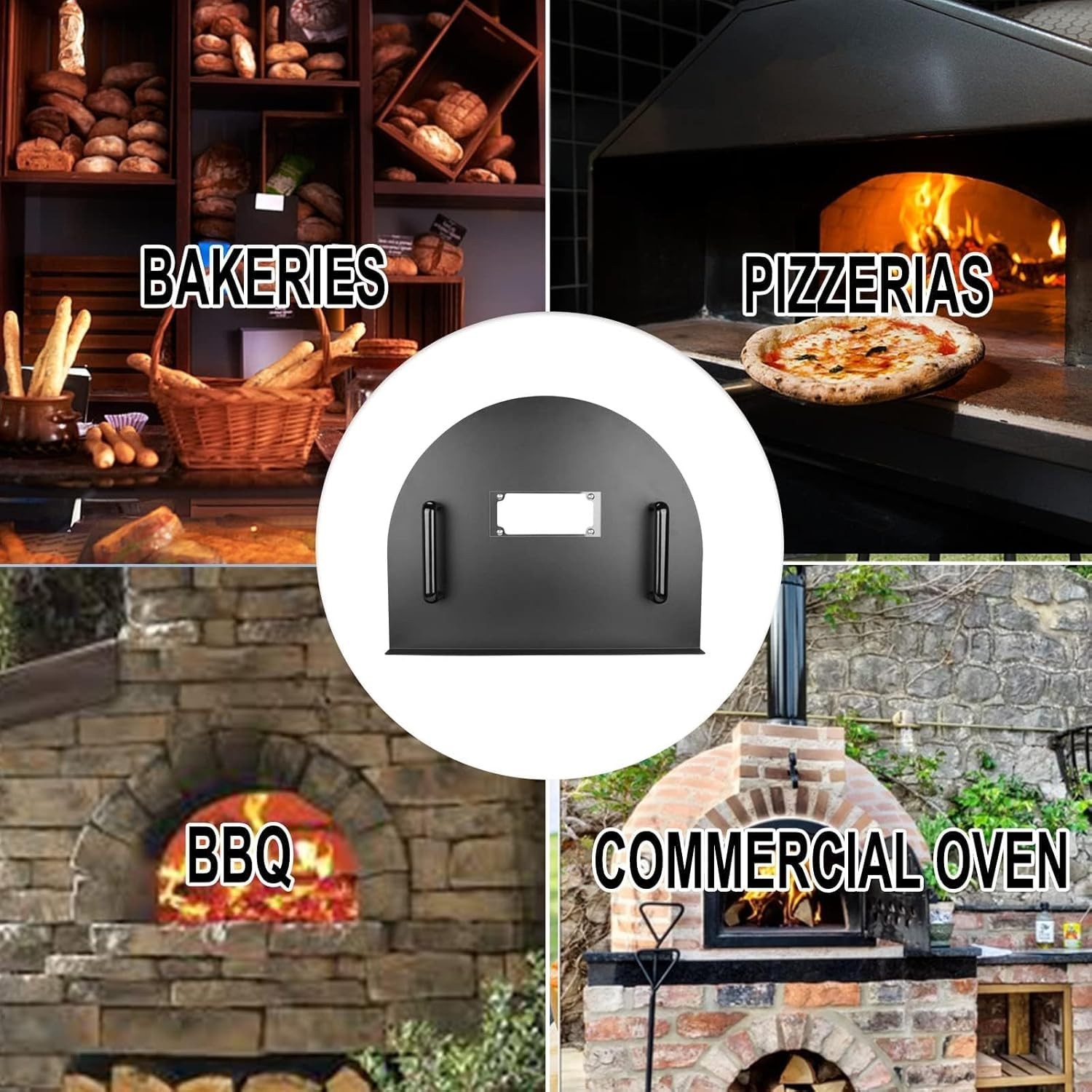 Pizza Oven Door 25×20 inch Stainless Steel Fit Most Wood Brick Commercial Ovens