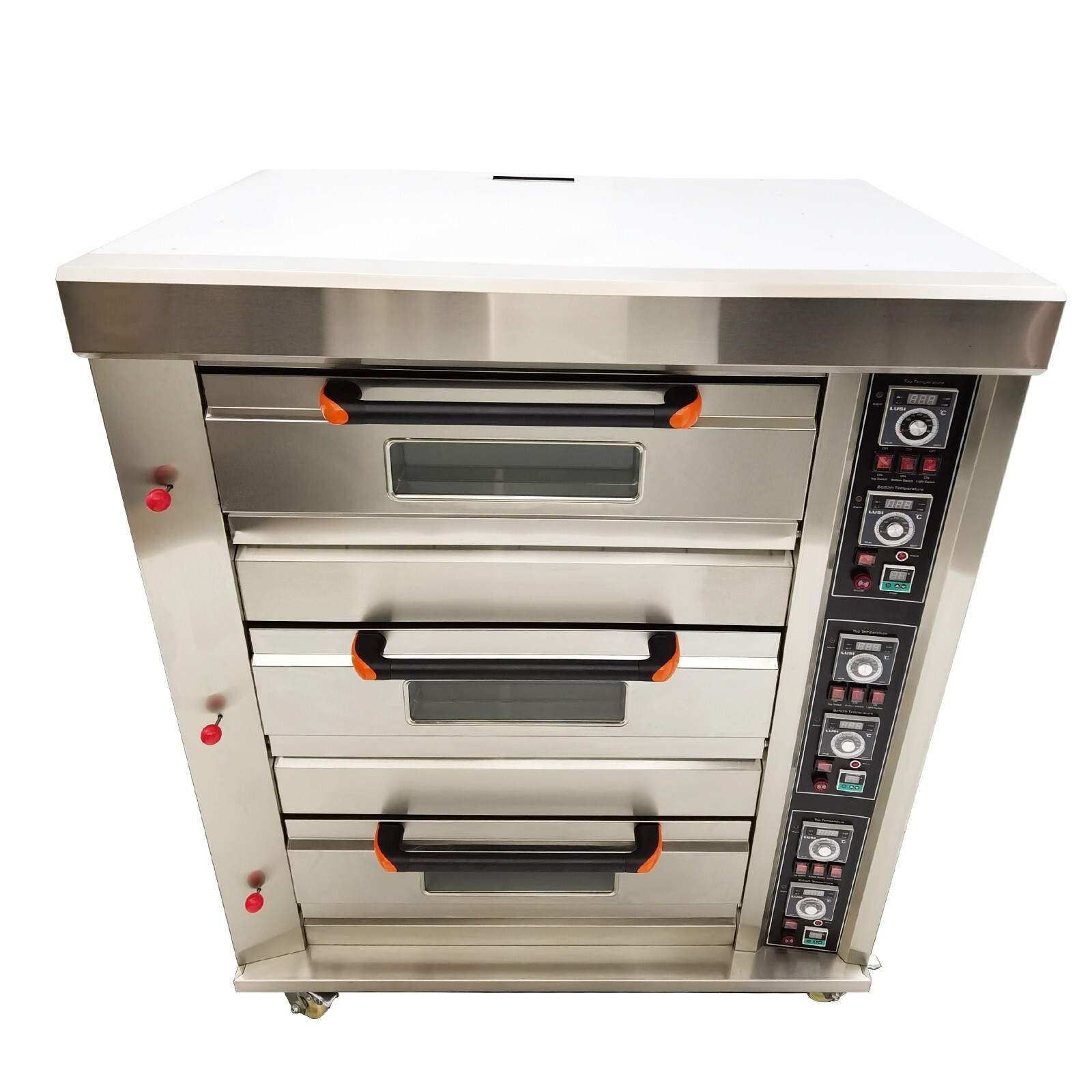 110V NG/LNG Gas Heating Triple Deck Pizza Oven Commercial Pizza Maker