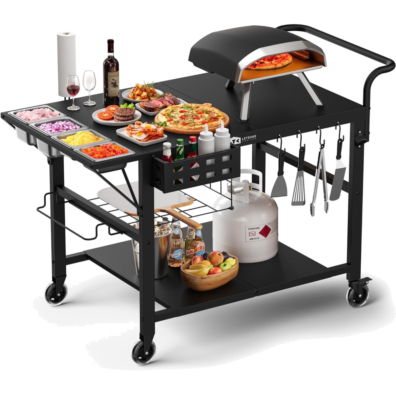 Grill Cart for Pizza Oven & Blackstone Griddle