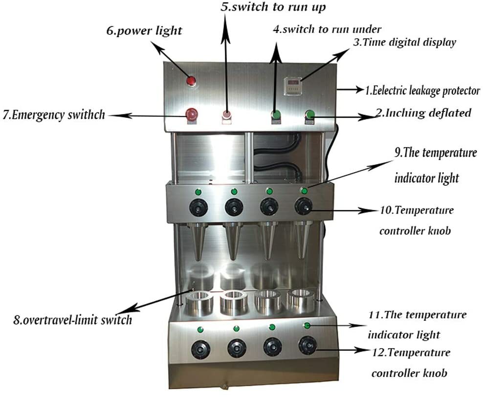 Commercial 4 Heads Pizza Cone Forming Machine 110V Cone Pizza Maker with Oven
