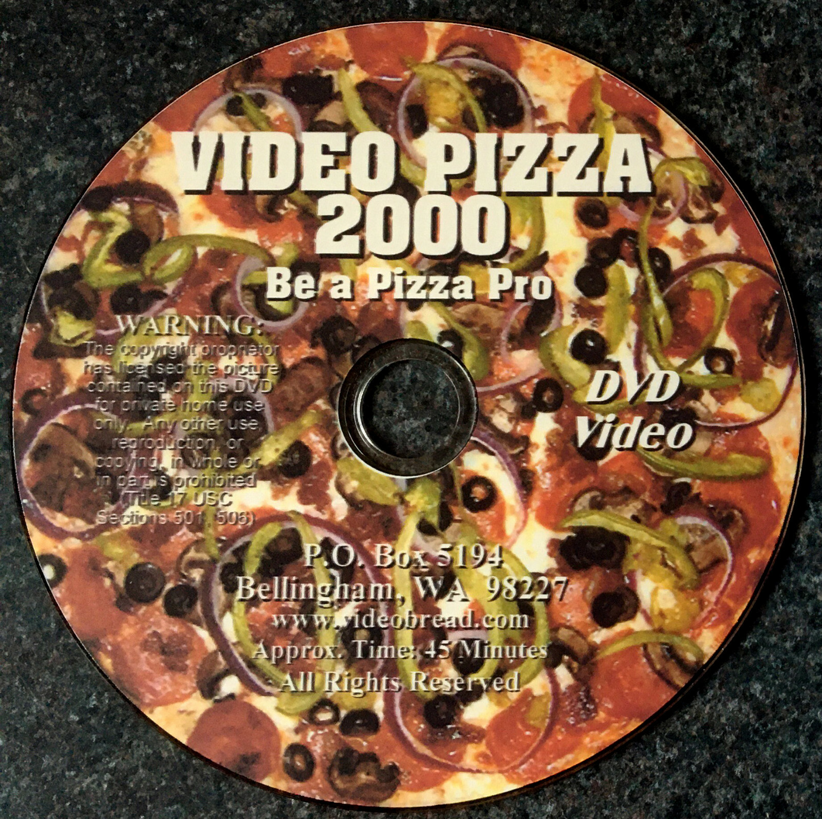 VIDEO PIZZA 2000 45min DVD Pizza making. Cooking class (pan, oven, baking, peel)