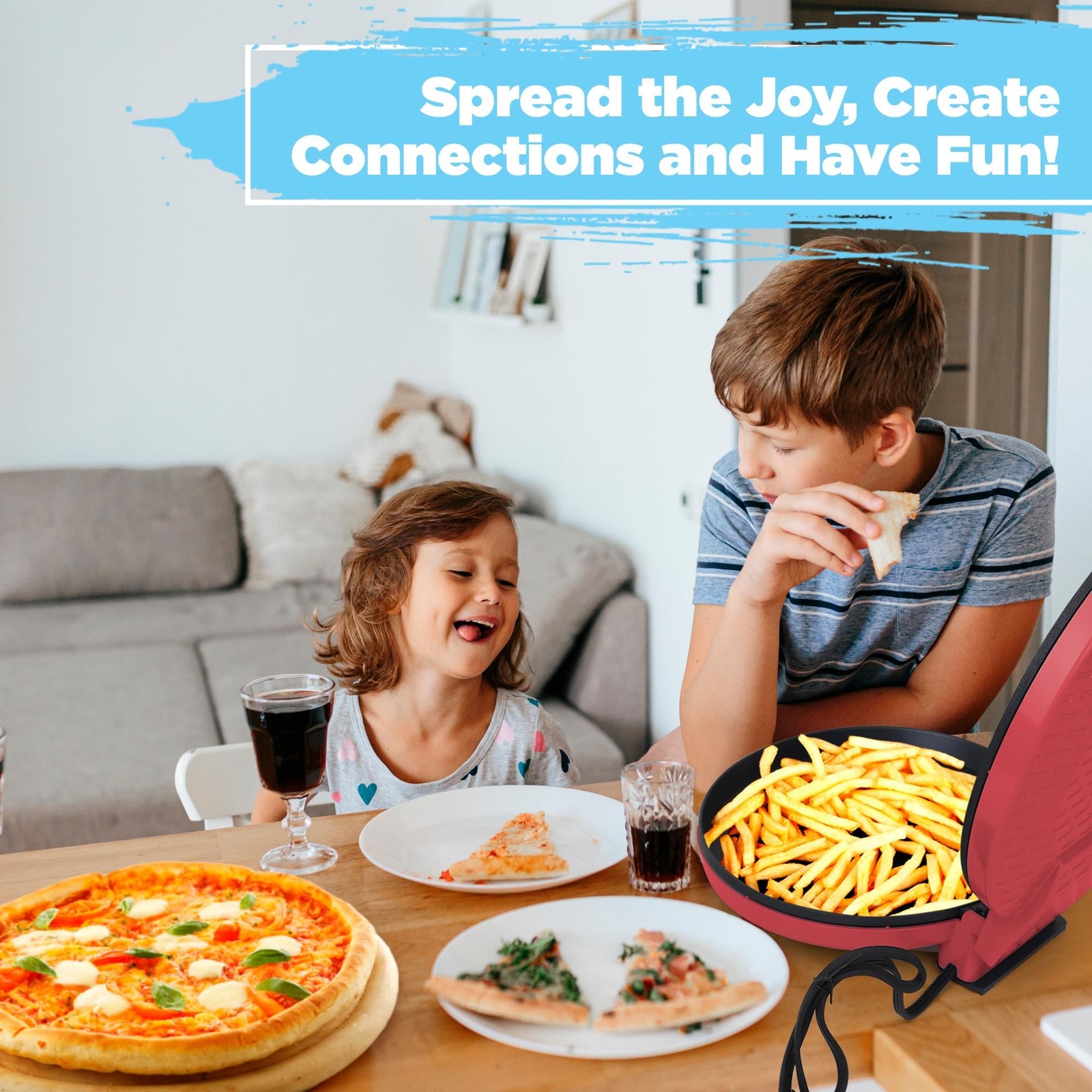 Courant Pizza Maker 12 Inch Pizzas Machine, Newly Improved Cool-touch Handle