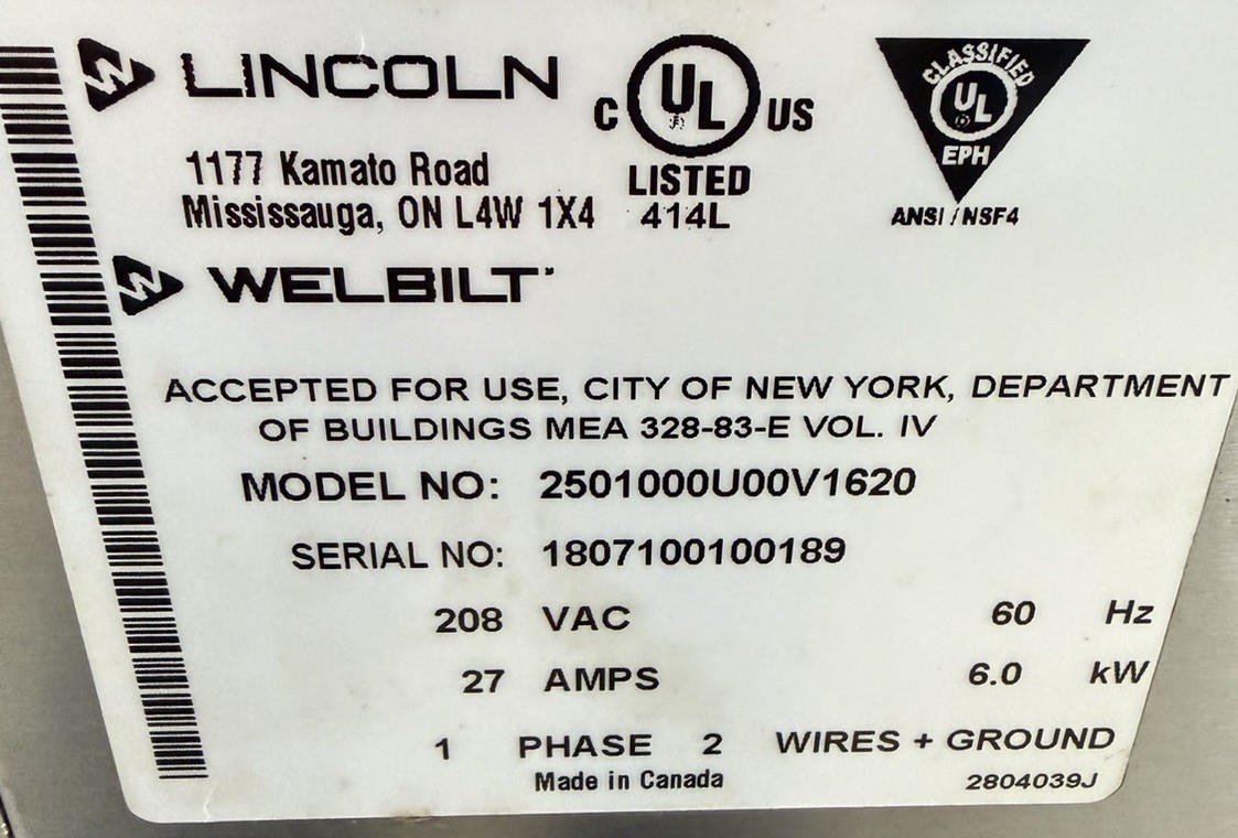 Used Lincoln Impinger 2501 Electric Countertop Conveyor Oven Digital Controls
