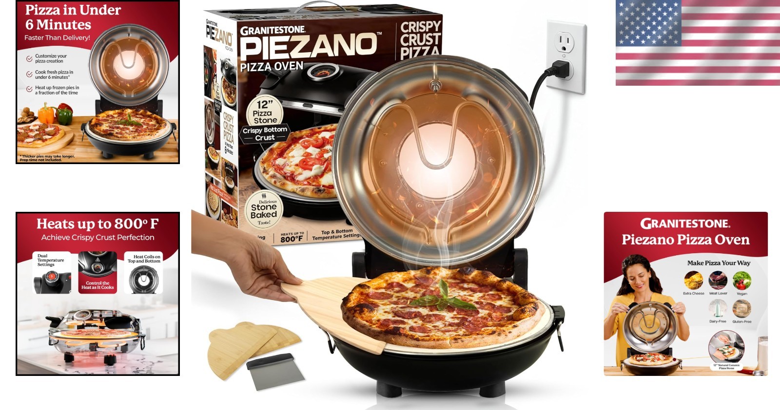 Compact 12” Pizza Maker with Dual Heat Control – Ultimate Pizza Experience