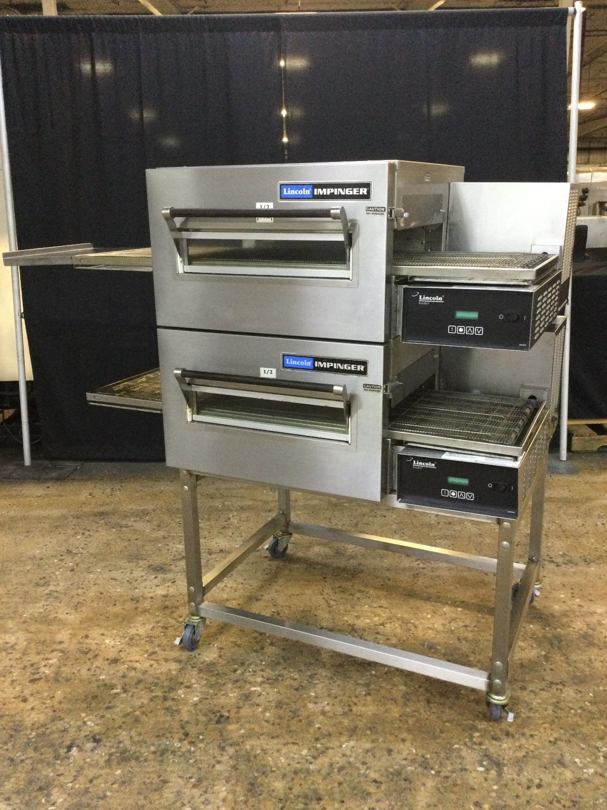 Lincoln Impinger 1116-080-A Gas Double Stack Conveyor Pizza Oven With Stand