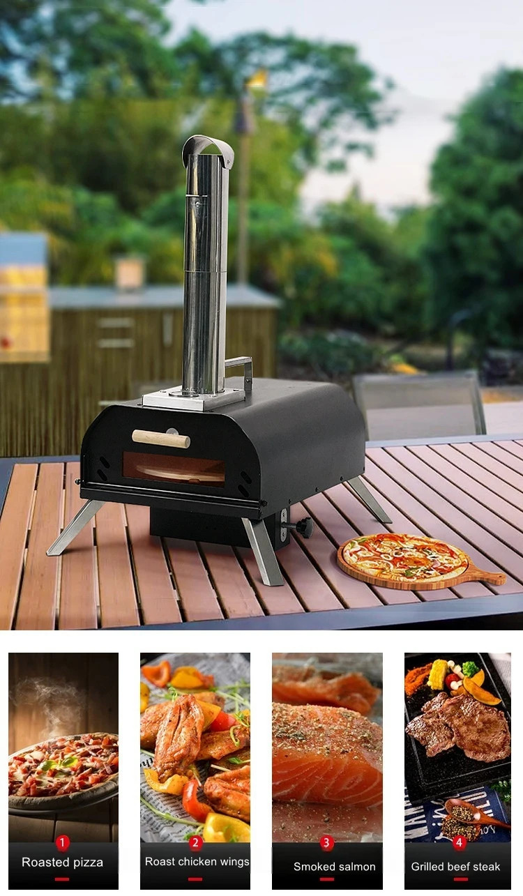 Pizza Oven with Thermometer Folding Portable Pizza Oven for Home Commercial Use