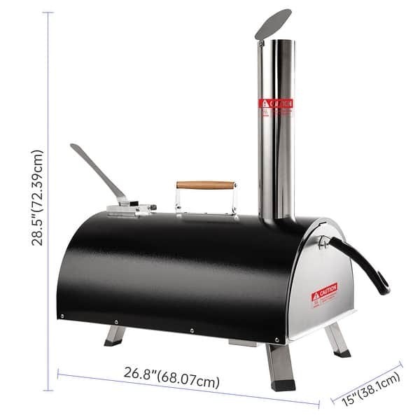 HQZX 12″ Outdoor Portable Pizza Oven, Hardwood Pellet Oven