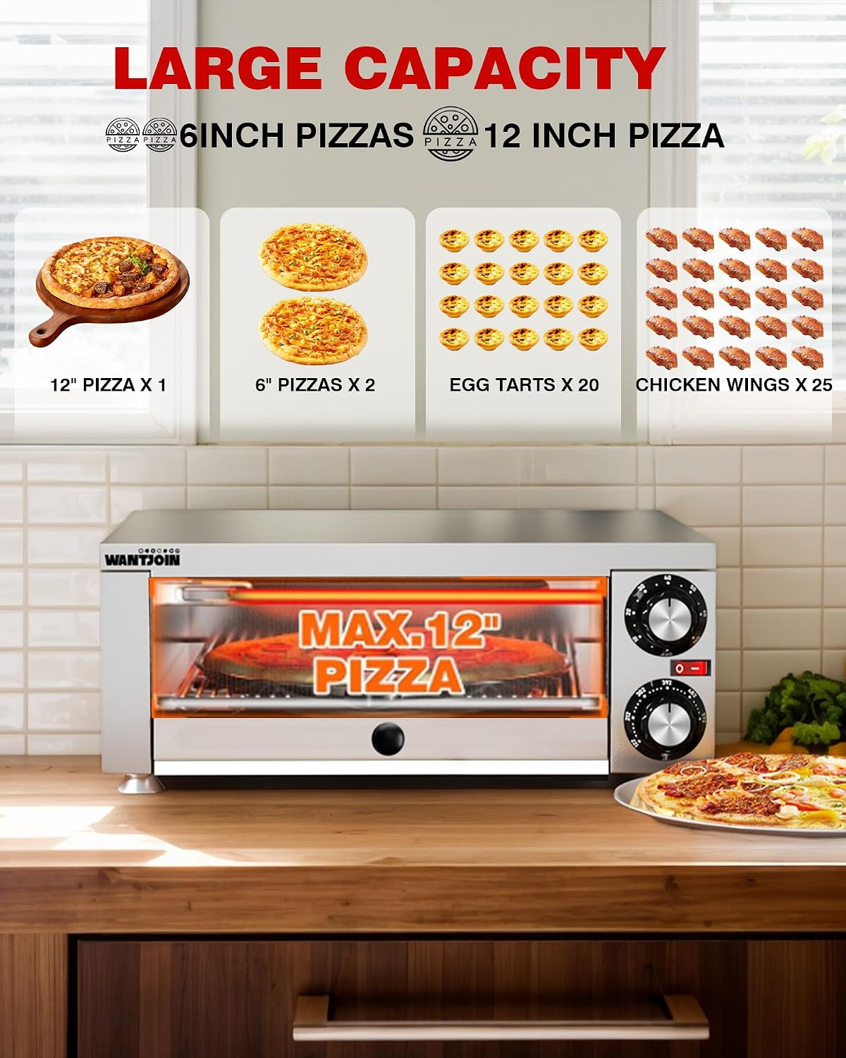 Pizza Oven Indoor – Electric Pizza Ovens Countertop Stainless Steel Commercial P