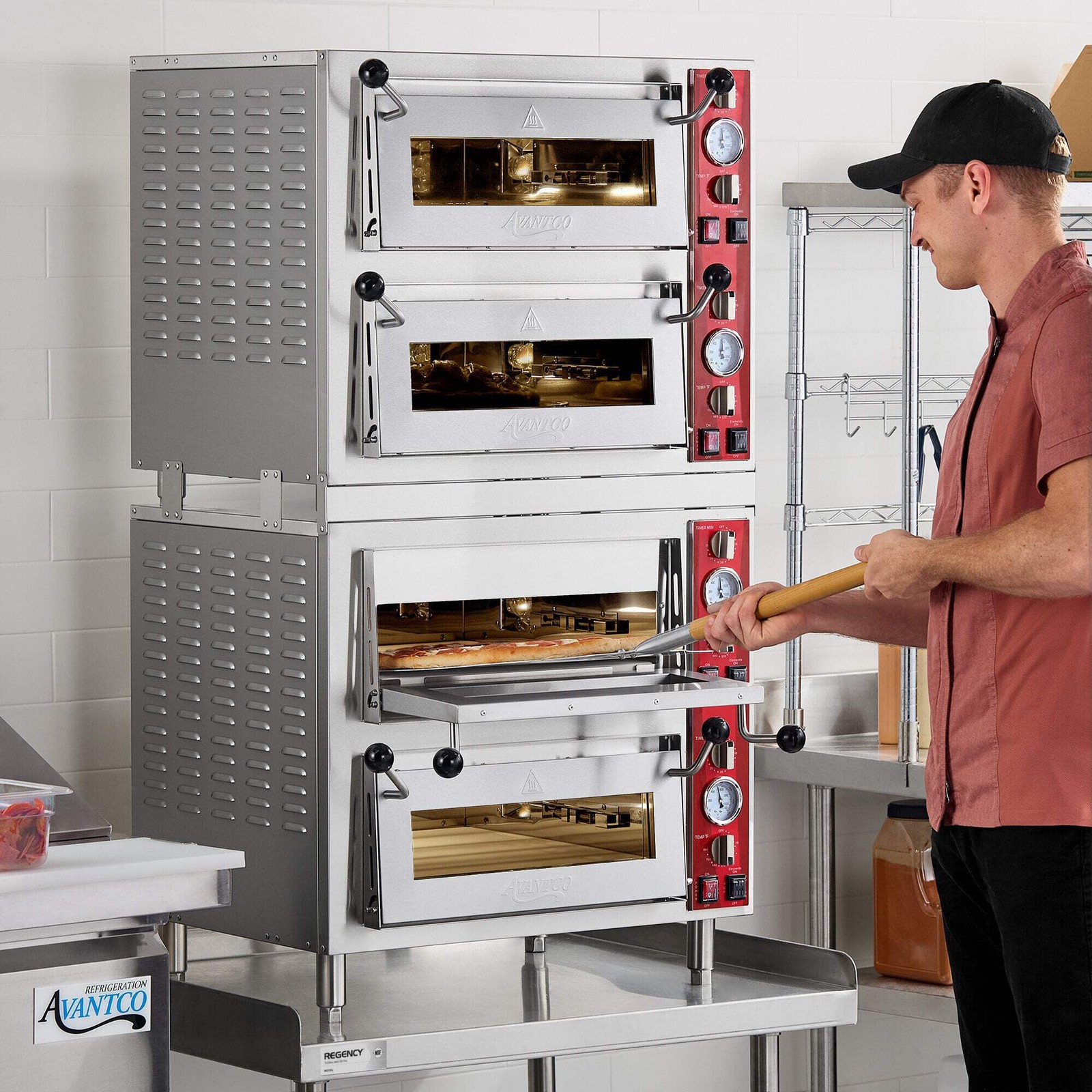 Quadruple Deck Pizza/Bakery Oven with Four Independent Chambers; (2) 3200W, 240V