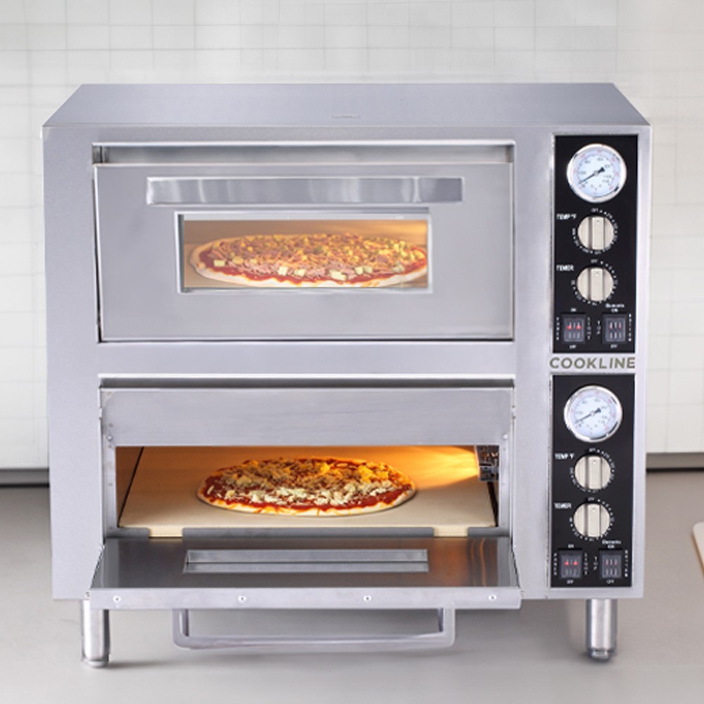 Dual Zones With Double Doors Pizza Oven(For 2×ø450mm/18″ Pizza),208-240v/60hz