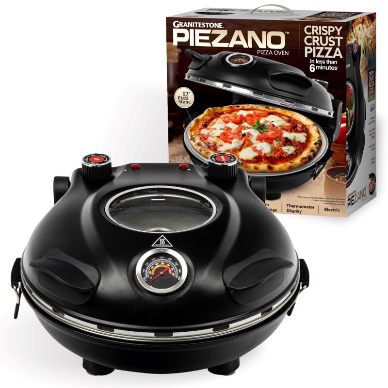 Granitestone Piezano Black Electric Pizza Oven 120V