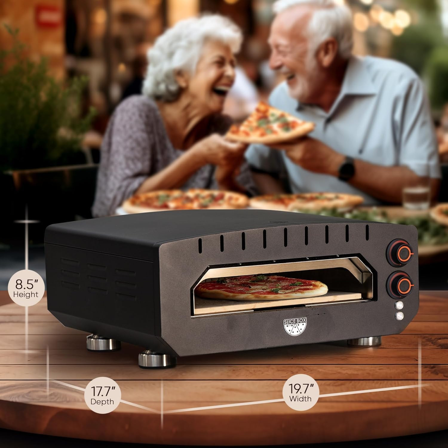 Outdoor Electric Pizza Oven, Countertop Cooking, Heats up to 750 Degrees, Ready-