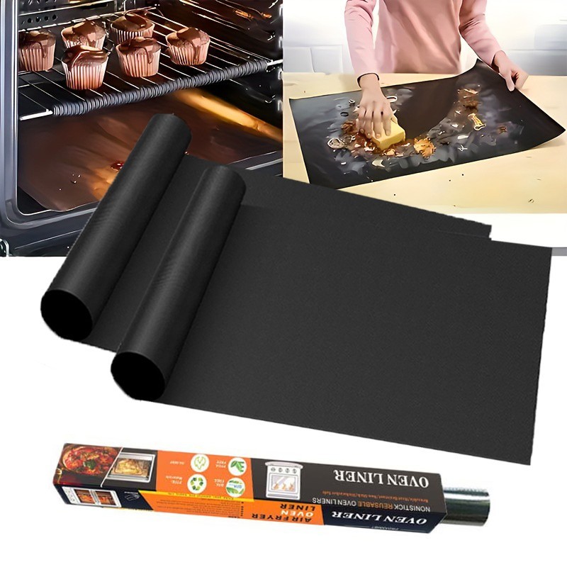 Pack of 5 Large Thick Non Stick Oven Liners Mat Heavy Duty