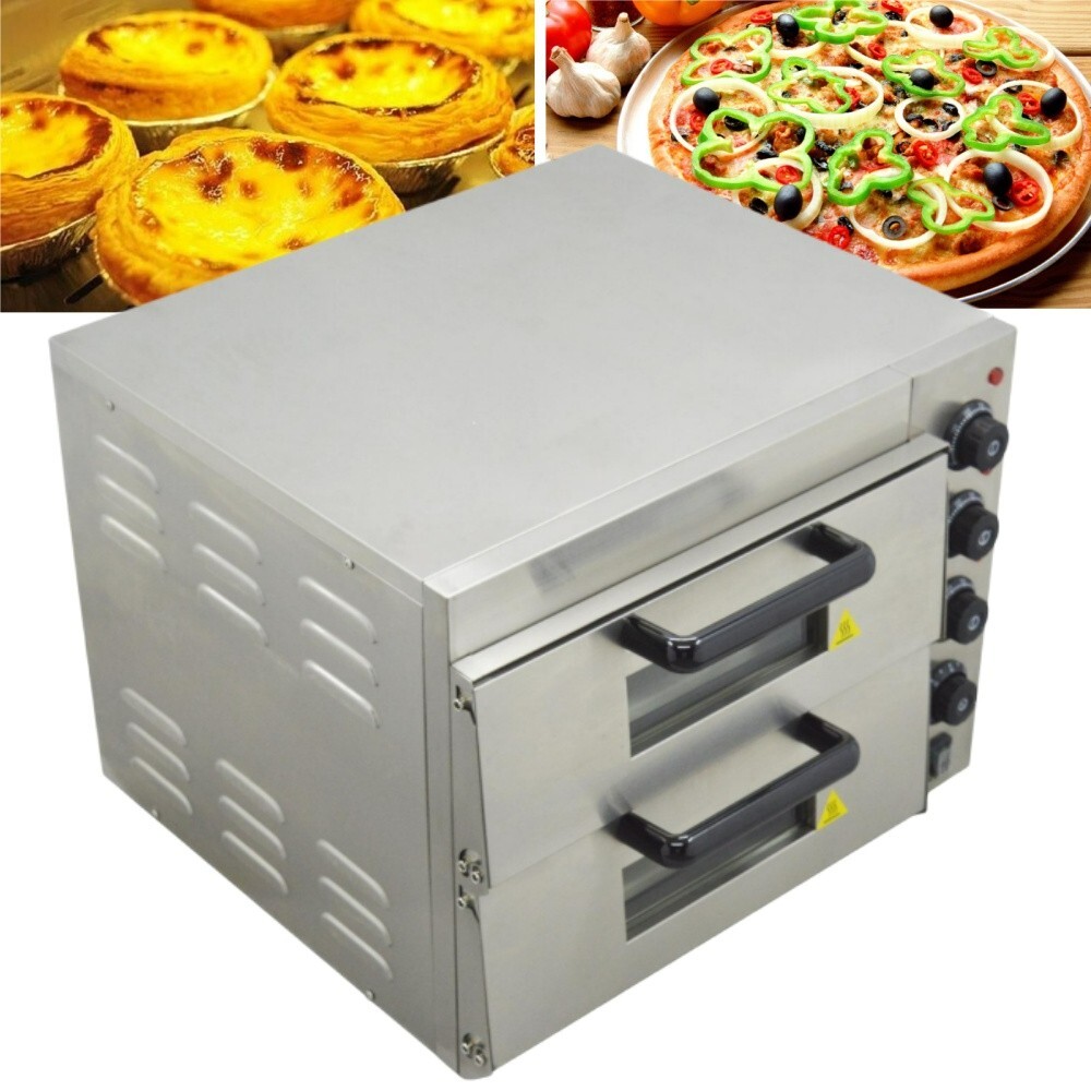220V 4HP Commercial Oven Roast Sweet Potato Tart Pizza Double-Decker Oven 350℃