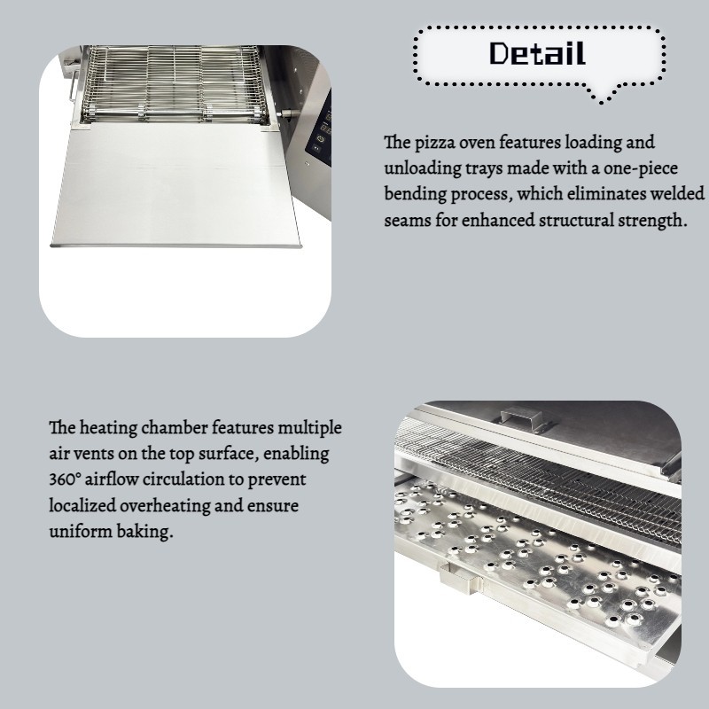 220V Commercial Conveyor Pizza Oven Electric Baking Oven Max Pizza 15 Inch 9kW